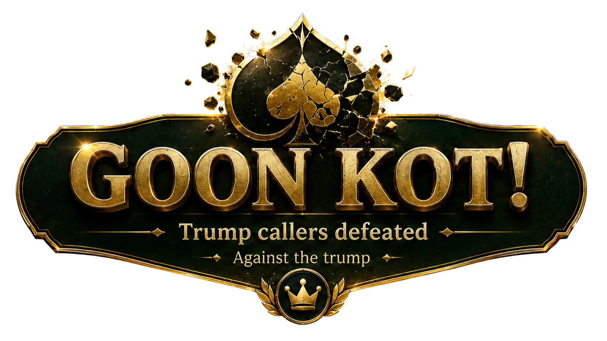 The GOON KOT badge from the Rung app: trump callers defeated, against the trump